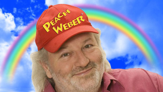 Peach Weber vor Hintergrund mit Regenbogen. - 146606.121012_siz_peach-weber